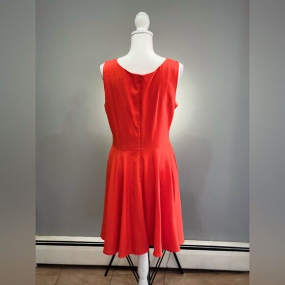 CLEARANCE! Orange Aryeh Laser Cutout A-Line Dress Size L EUC - Picture 2 of 4